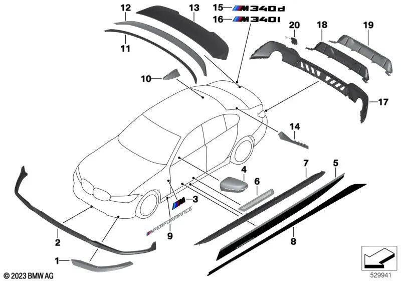 Cubierta para gancho de remolque negra brillosa para BMW G20, G21 (OEM 51122455862). Original BMW