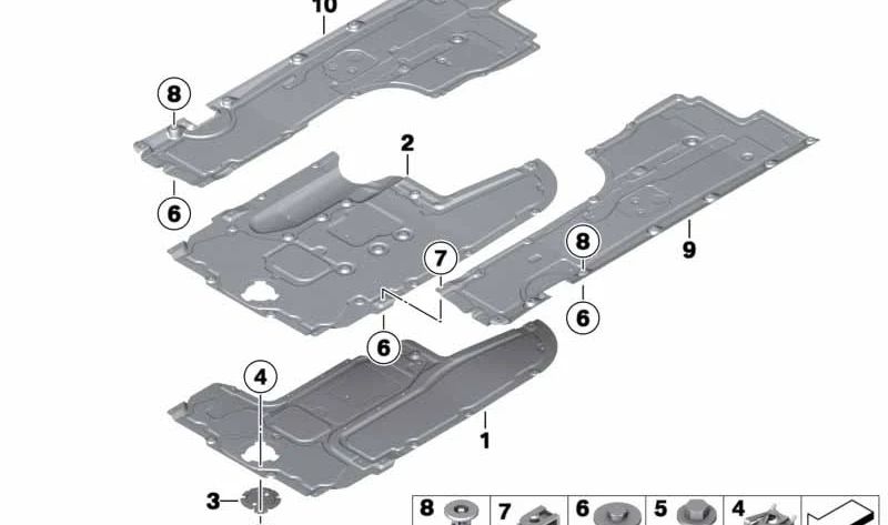 Rechte untere Verkleidung für BMW F01, F04 (OEM 51757185034). Original BMW