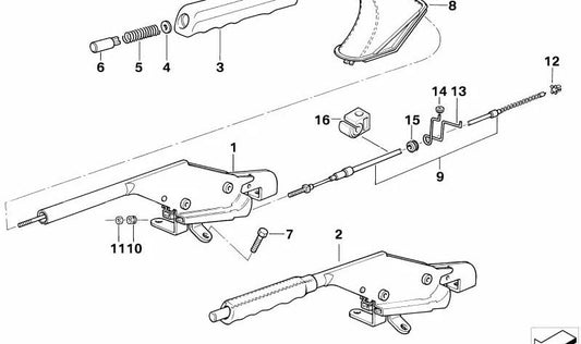 Cable Bowden para BMW Serie 3 E36 (OEM 34411159048). Original BMW