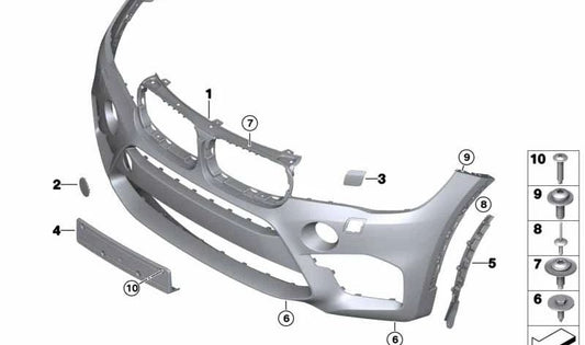 OEM 5118056718 BAMPER ANTERIORE DELLA BMW F86 (X6 M). BMW originale.