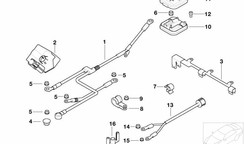 COUVERTURE DE CONNECTION DE STARTER B + OEM 12521432452 pour BMW E53, E52. BMW d'origine.