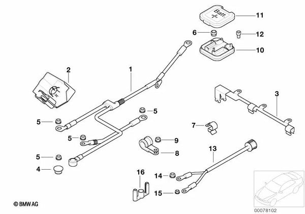 Guía de cables para varios modelos/series de BMW (OEM 12421407828). Original BMW.