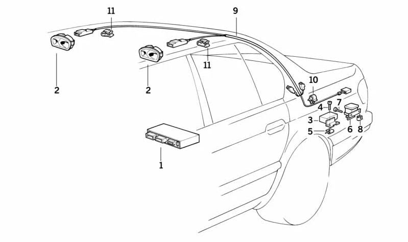 Sensor de inclinación OEM 65756923208 para BMW E46, E34, E32, E31, E85. Original BMW.