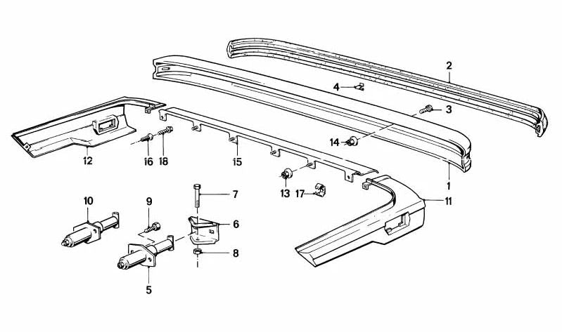 Moldura embellecedora OEM 51121914503 para BMW E28. Original BMW.