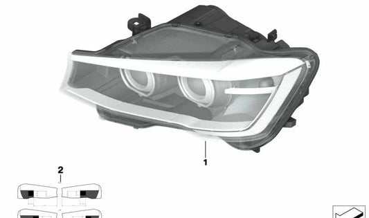 Farol LED esquerdo para BMW F25, F26 (OEM 63117401143). BMW original