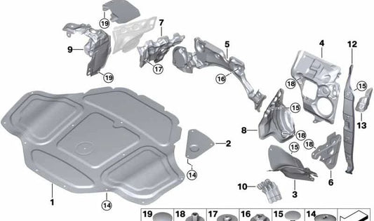 Isolamento acústico OEM Capuz frontal 51487330652 para BMW G11, G12. BMW original.