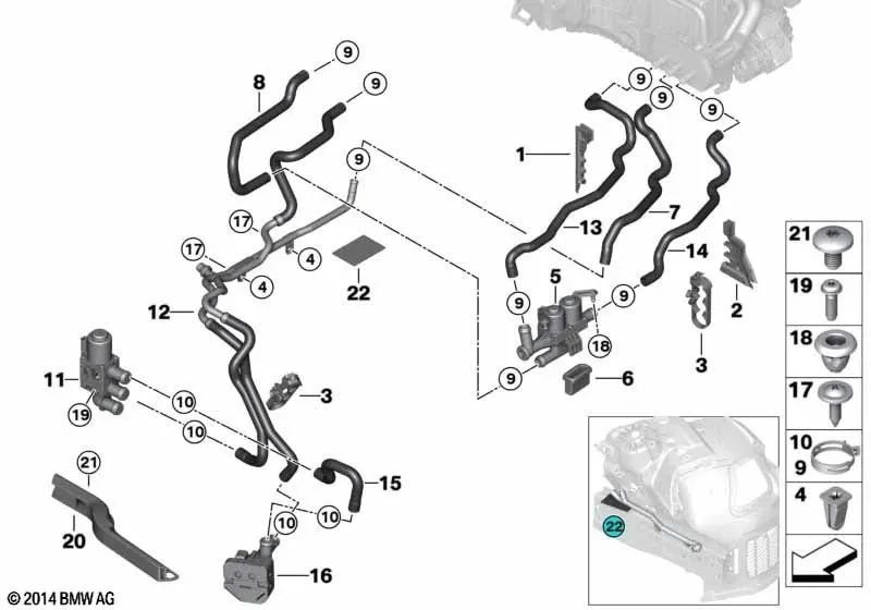 Soporte izquierdo para BMW Serie 5 F07, F10, F11, F18 Serie 6 F06, F12, F13 Serie 7 F01, F02 (OEM 17117583119). Original BMW