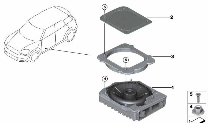 Bajo central para BMW Serie 2 F45, F46, X1 F48, F49, X2 F39, MINI F60 (OEM 65132622500). Original BMW