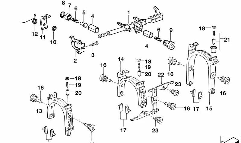 Perno de bloqueo OEM 23317543225 para BMW E36, E46, E34, E39, E32, E38, E53, Z3. Original BMW.