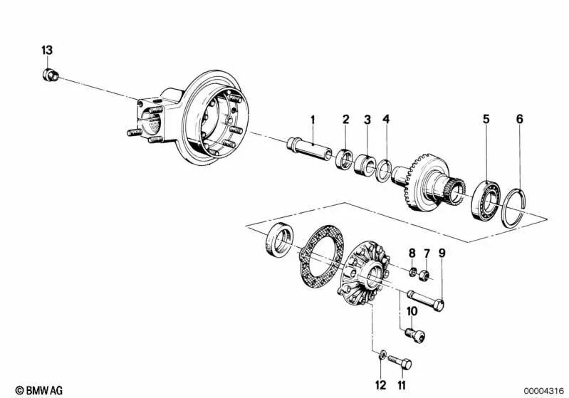 Rodamiento rígido de bolas para BMW R248 (OEM 07119981760). Original BMW