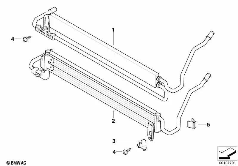 Radiador de dirección asistida para BMW E60, E60N, E61, E61N, E63, E63N, E64, E64N (OEM 17217519215). Original BMW