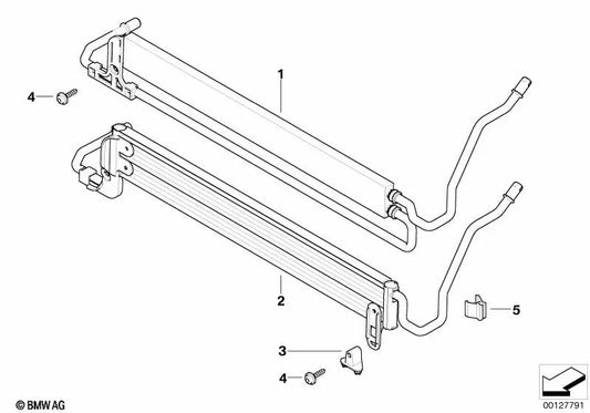 Radiador de dirección asistida para BMW E60, E60N, E61, E61N, E63, E63N, E64, E64N (OEM 17217519215). Original BMW