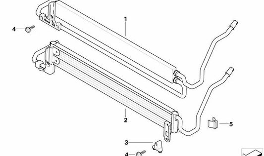 Power Steering Cooler for BMW E60N, E61N, E63N, E64N (OEM 17117572806). Original BMW