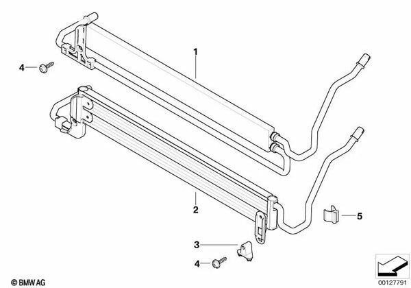 Radiador de dirección asistida para BMW E60, E60N, E61, E61N, E63, E63N, E64, E64N (OEM 17217519215). Original BMW