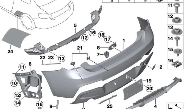 Soporte izquierdo para BMW F87, F87N (OEM 51128072765). Original BMW