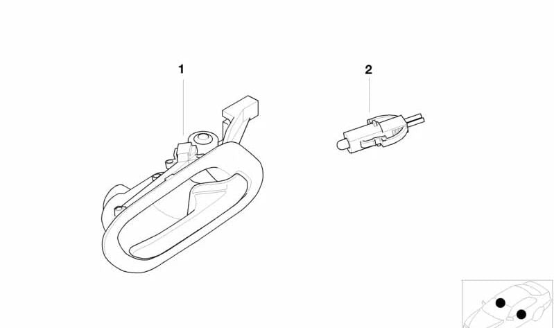 Diodo emisor de luz para manija de puerta para BMW Serie 6 E63N, E64N, Serie 7 E38, X5 E53 (OEM 63316975019). Original BMW