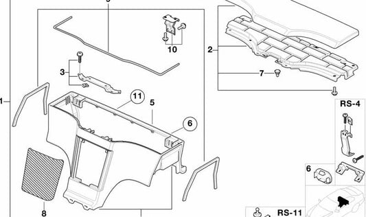 Kit de peças de montagem para vários modelos/séries BMW (OEM 51168399419). BMW original