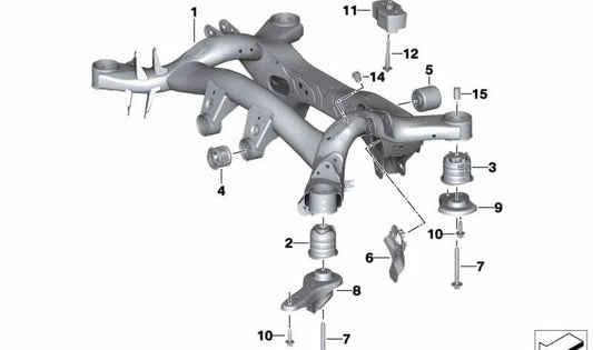 Subchasis trasero OEM 33318837903 para BMW G29 (Z4). Original BMW.