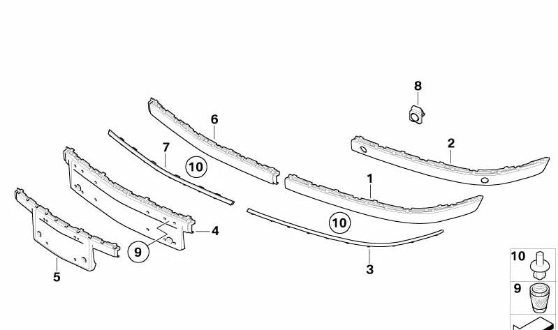 OEM -Registrierungsunterstützung 51117142202 für BMW E65, E66. Original BMW.