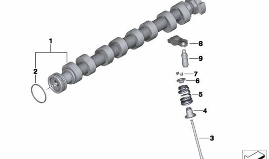 Árbol de levas de admisión OEM 11317619380 para BMW (Modelos compatibles: F20, F21, F30, F31). Original BMW.