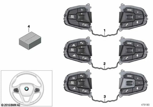 Multifunktions-Lenkradschalter für BMW G30, G31, G38, G32 (OEM 61317949974). Original BMW