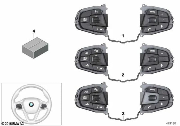 Interruptor del volante multifunción para BMW G01, G08, G02 (OEM 61316820253). Original BMW