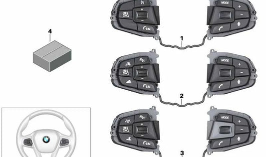 Interruptor Volante Multifunción para BMW X3 G01, G08, X4 G02 (OEM 61319385663). Original BMW