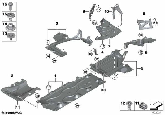 Soporte revestimiento inferior exterior dcho. para BMW F40, F44 (OEM 51757436796). Original BMW