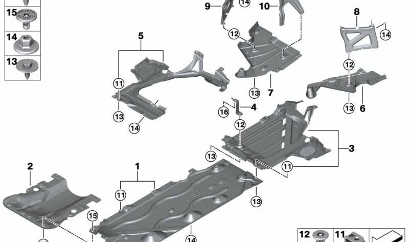 Untere Tankauskleidung rechts für BMW F40, F44 (OEM 51757436656). Original BMW.