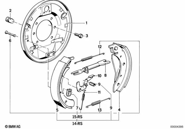 Kit de reparación de muelles para BMW Serie 5 E28, E34 (OEM 34219064273). Original BMW