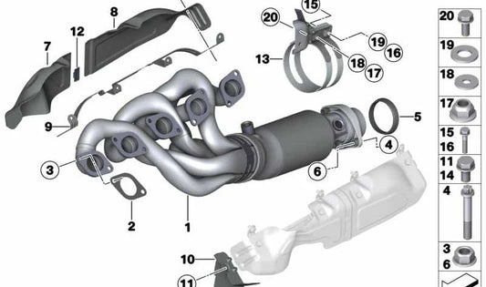 Hitzeschutz für BMW E60, E61N, E63, E64 (OEM 18407835516). Original BMW.