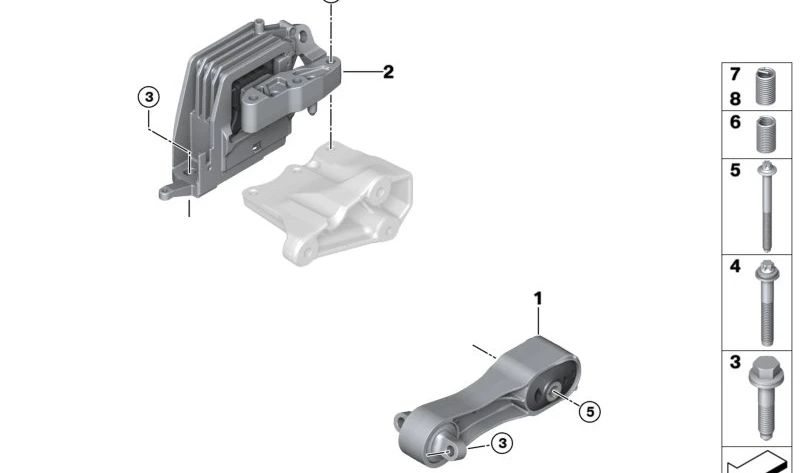 Barra estabilizadora OEM 22116885786 para BMW F40, F44, F45, F46, F48, F39. Original BMW