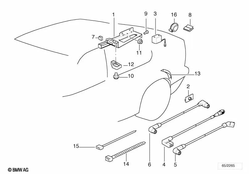 Soporte para cambiador de CD para BMW E36 (OEM 65128360601). Original BMW