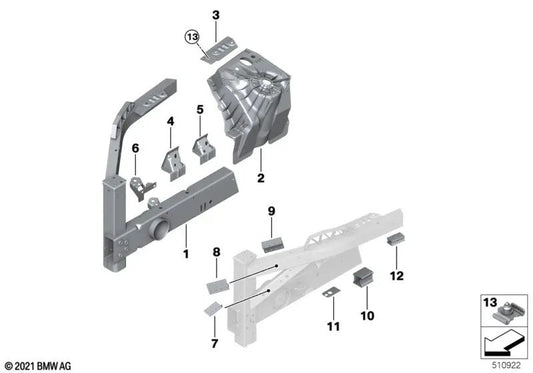 Soporte para manguera de freno delantero izquierdo para BMW I20 (OEM 41009880905). Original BMW.