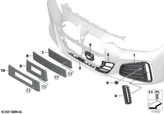 Spange de rejilla lateral izquierda para BMW Serie 4 G26 (OEM 51118081687). Original BMW