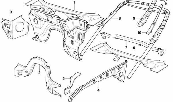 Placa de cierre derecha para BMW (OEM 41142291812). Original BMW