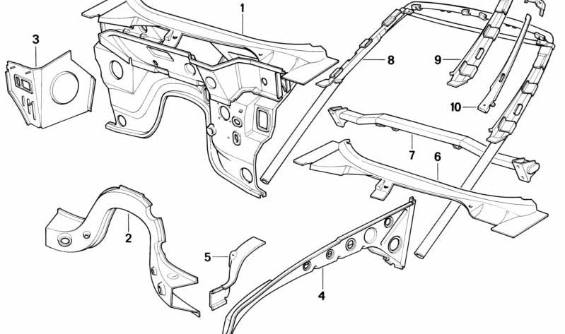 Soporte de sujeción derecho para varios modelos/series de BMW (OEM 41112291186). Original BMW