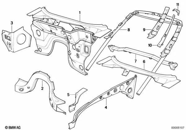 Soporte derecho para BMW (OEM 41212292324). Original BMW