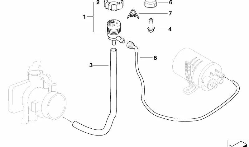 Válvula de ventilación del depósito OEM 13901705497 para BMW E46, E39, E38, E53 X5. Original BMW.