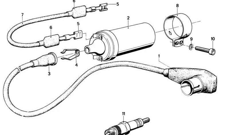 OEM Ignition Bobbin 12131243452 for BMW R50. Original BMW.