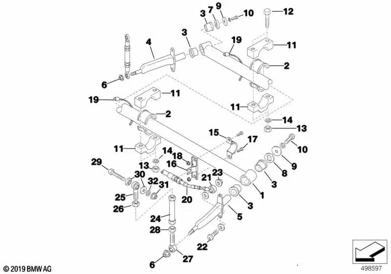 Hinterer Stabilisator für BMW E46, F30, F80 (OEM 33532483015). Original BMW