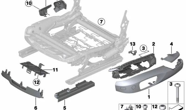 Cubierta embellecedora izquierda OEM 52106979633 para BMW E90, E91, E84, F25, F26. Original BMW.