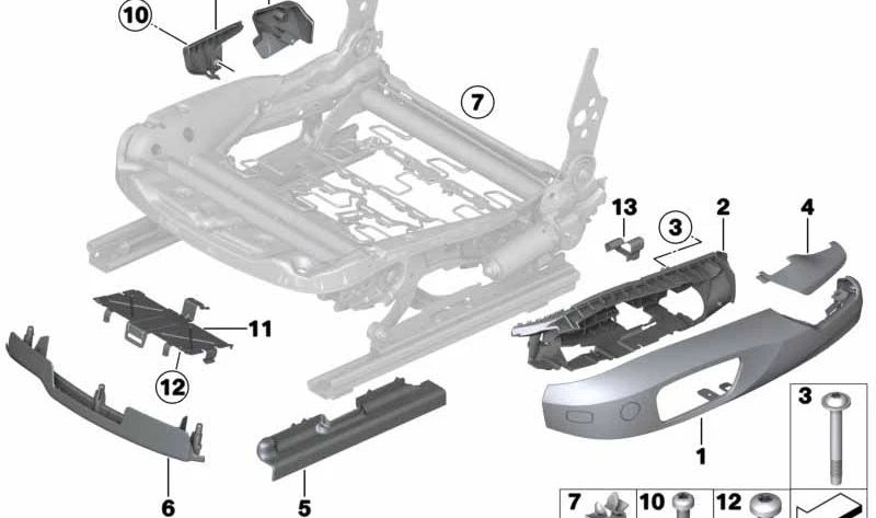 Revestimiento del desvío de cierre del cinturón izquierdo para BMW E87, E90, E91, E84, F25, F26, E89 (OEM 52107160593). Original BMW