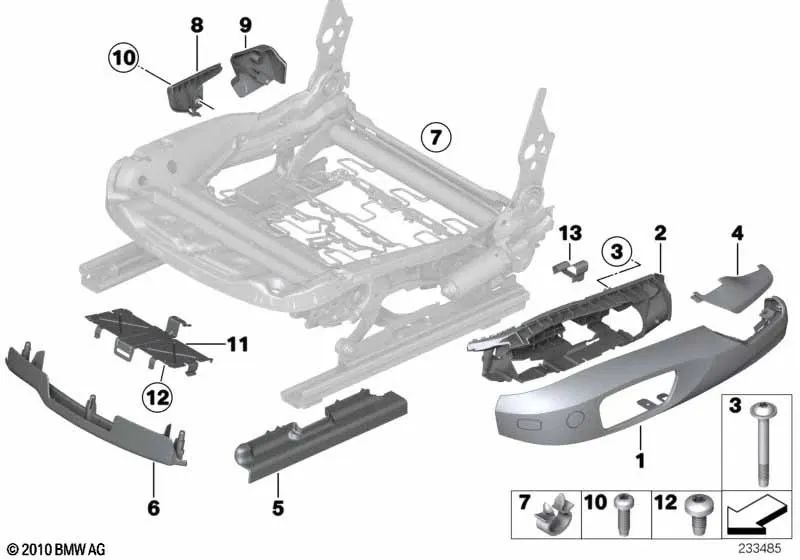 Right outer seat cover for BMW X3 F25, X4 F26 (OEM 52107385862). Original BMW