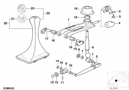 Schalthebel für BMW E31 (OEM 25111222067). Original BMW