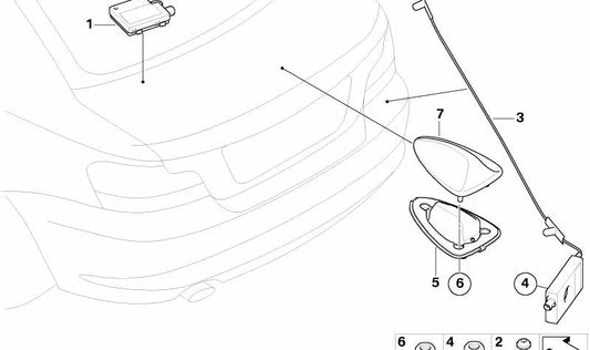 Antenna DAB per paraurti OEM 65209192314 per BMW E88. BMW originale.