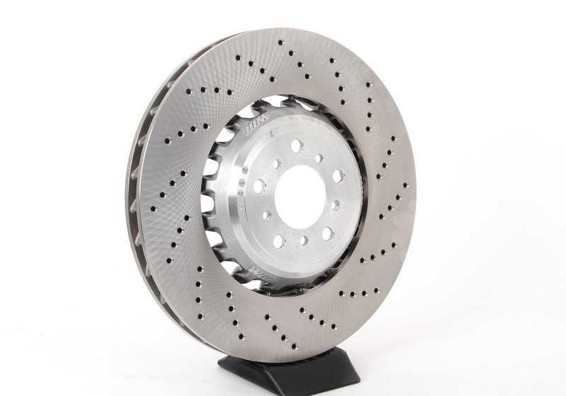 Right perforated ventilated brake disc for BMW F10, F06, F12, F13 (OEM 34112284102). Original BMW