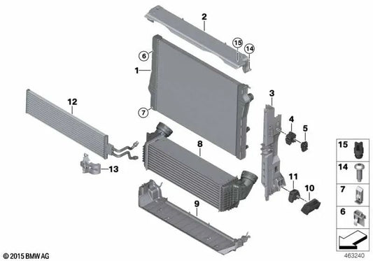 Clip de compensación para BMW X5 F15, X6 F16 (OEM 17117646141). Original BMW