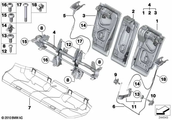 Clip para cable Bowden para varios modelos/series de BMW (OEM 52202994002). Original BMW