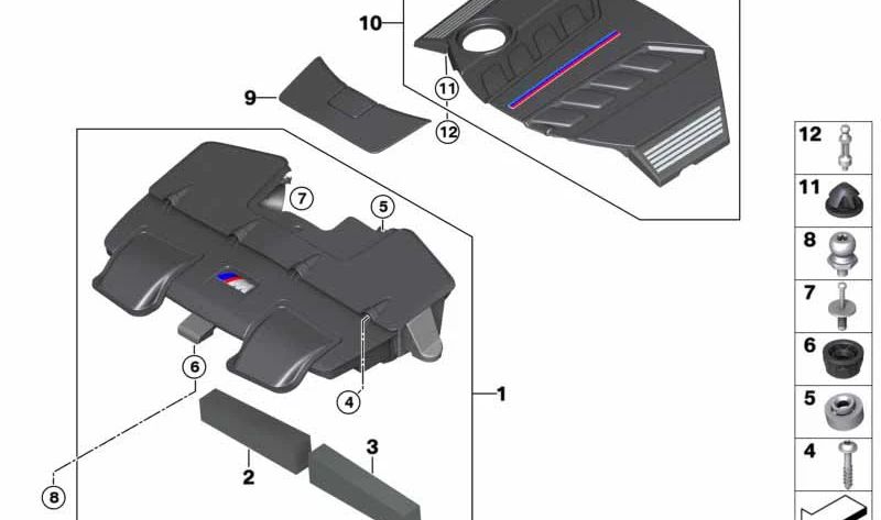 Inserto para BMW X5 E70, X6 E71 (OEM 13717589647). Original BMW